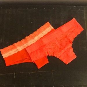 PINK Victoria’s Secret 2 Pair Lace Panties Sz Lg